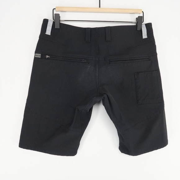 Swrve Cigarette Shorts Mens 32 Black Skinny Fit Durable‎ Cotton Cycling DWR - Picture 2 of 8